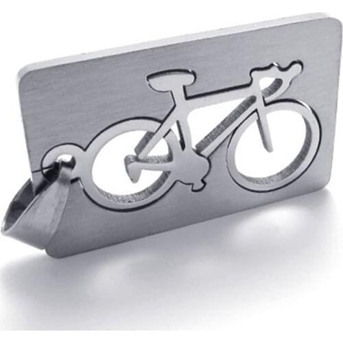 Punk Stainless Steel 3D Quadrate Bike Bicycle Necklace Unique Dog Tag Chain Necklace For Mens Women Bike Lover Gifts Jewelry