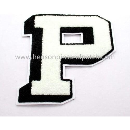 Custom Letter Chenille Embroidery Patches , letter Towel Embroidery Badges