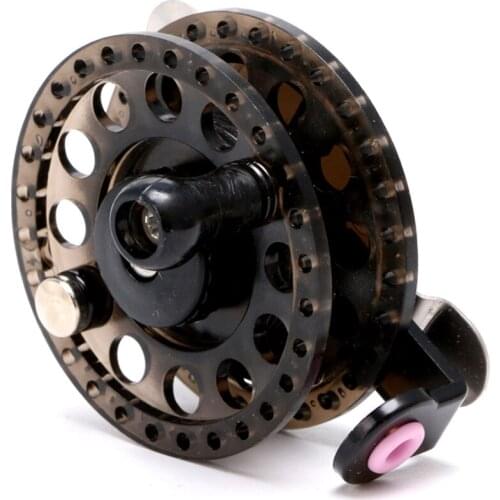 Portable High Speed Fishing Spinning Plastic Ice Fishing Reels Fly Fishing Tackle Round Wheel With Black Transparent Fishing Acc