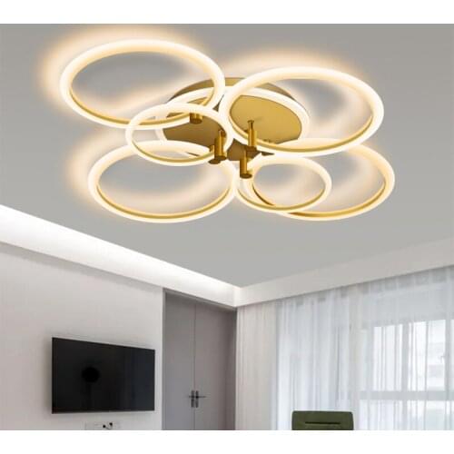Modern Minimalist Living room Lamp Golden Aluminum Frame Round Ceiling Lamp LED Lamp Acrylic Bedroom Lamp Study Lamp