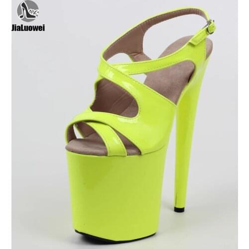 Jialuowei Women Sandals 20CM High Stiletto Heel Platform Spike Heels Summer Pumps Ladies Sexy Party Shoes