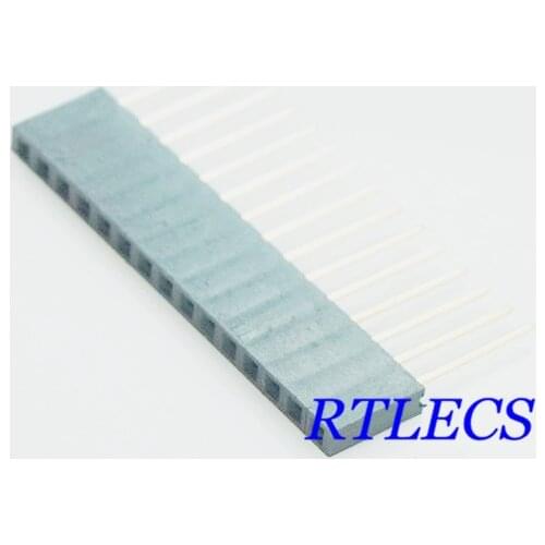 10pcs 0.100" 1x15 Position 15 Pin 2.54 mm Female Header Single Row Vertical Through Hole Tail Length 11.0 mm PC/104 application