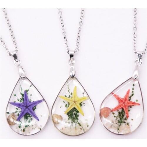 2021 fashion pendant necklace Dried flower women necklace resin pendant for jewelry