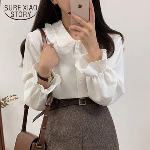 2021 Spring Blouses for Women Ruffles Cardigan Long Sleeve Shirt Women Korean Loose Office Elegant Blouse Blusas 11684
