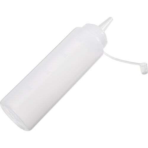 6pcs/set 240ml Sauce Dispenser Kitchen Transparent Plastic Squeeze Bottle Mustard Mayonnaise Ketchup Dispenser Tube