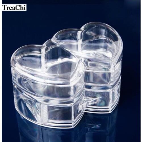 Acrylic Cosmetic Receiving Box Transparent Plexiglass Heart-shaped Crystal Receiving Box Transparent Plastic Jewelry Box