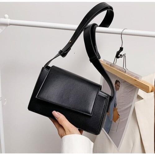 Irregular Square Designer Leather Crossbody Bags For Women 2021 Simple Shoulder Bag And Purse Lady Summer Branded Luxury Handbag