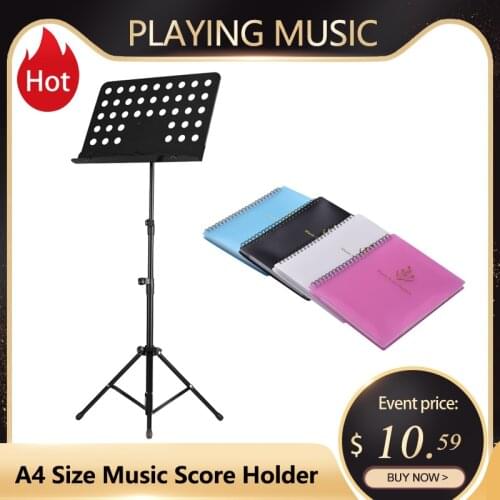 Foldable Sheet Music Tripod Stand Holder A4 Size Music Score Holder with 40 Pockets for Guitar Bass Ukulele Piano Violin hot