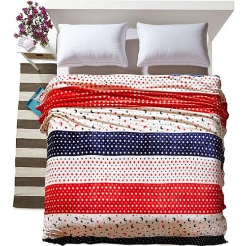 Coral fleece baby blanket quilt home sleeping quilt sheet grid sheet multicolor