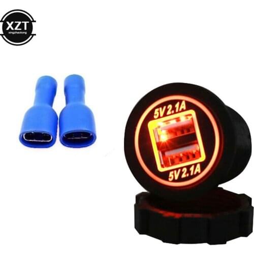 Dual Port Car USB Charger Power Outlet For Ipad Iphone Car Boat Mobile Phones Led Voltage Meter For Car Motorcycle