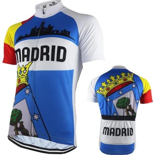Madrid Spain Cycling Jersey Retro Cycling Clothing mountain bike jersey road bike shirt Triathlon MTB Bicycle Jerseys Maillot