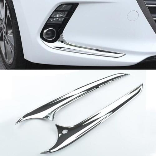 ABS Chrome Front Fog Light Lamp Cover Trim For Hyundai Elantra Avante 2016 2017