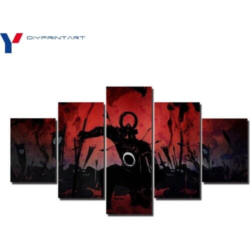 Game Nioh Red Samurai 5 Pcs/set Fashion Wall Art Wall Pictures for Living Room A0080