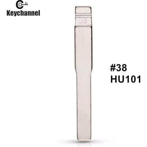 Keychannel 10pcs HU101 38# For KD Remote Folding Flip Uncut Car Key Blade Blade For Ford Fusion Focus Mondeo Land Rover Jaguar