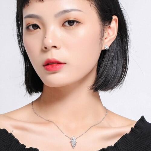 2018 Popular Zircon Jewelry Sets Pine Cone Necklace & Water Drop Earrings Female Fashion Jewelry Set Women Necklaces Pendants