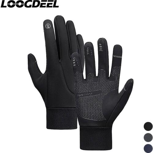 LOOGDEEL Cycling Gloves Warm Waterproof Windproof Anti-slip Touch Screen Comfortable Soft Outdoor Sport Motorcycle Cycling Glove