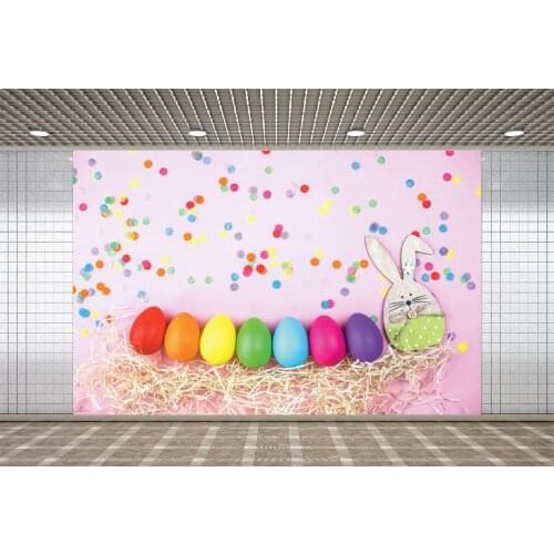 Lyavshi Pink Cute Easter Eggs Dots Celebration Party Baby Photography Background Vinyl Photo Studio Photocall Backdrops