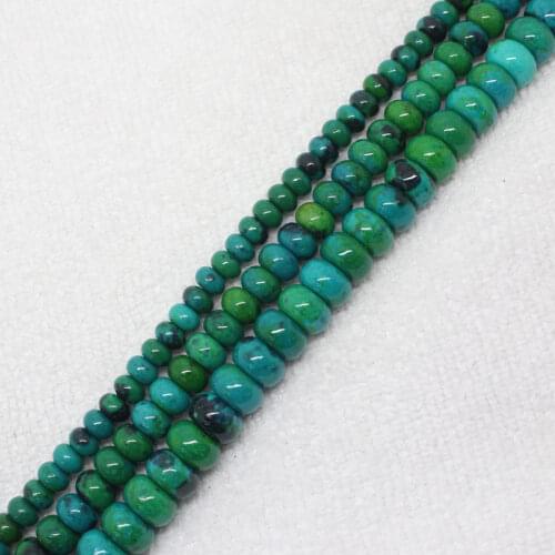 Mini. Order is $7! 4x6,5x8,6x10mm Green phoenix Chrysocolla fynchenite Rondelle abacus bead DIY Jewelry Making Loose Beads 15"