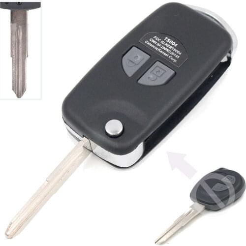 KEYECU Modified Folding Remote Key Case Shell 2 Button for Suzuki Vitara Swift Ignis SX4 Liana Alto with Button Pad