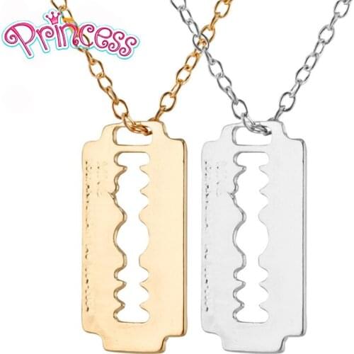 2019 New Man/Women Fashion Jewelry Gold Style Blade Pendant 40cm Short Necklace Girl Boyfriend Gift Wholesale EF96