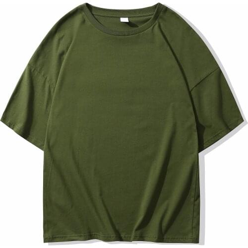 MRMT 2021 Brand New Mens Tshirt Medium Sleeve Loose Cotton Five-sleeve Fashion White T-shirt for Male Round Collar Tops Tshirt