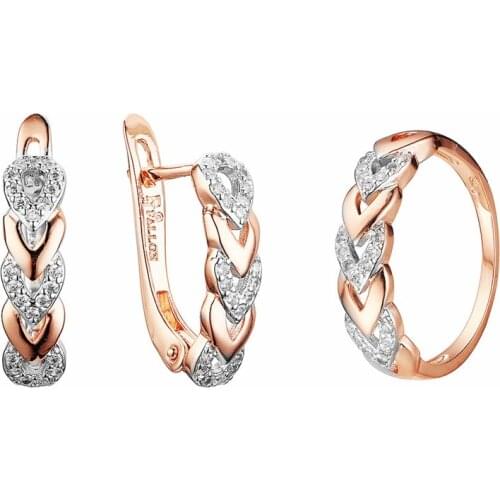 2021 New Fashion Gold Color Heart Shape Ring Jewelry Set Women Jewelry Accessories Girlfriend Gift