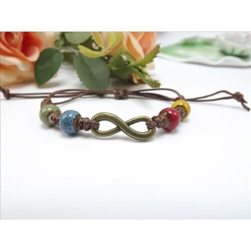 Delicate Ethnic Style High Quality Original Ceramic Beads Bracelet Adjustable Handmade Porcelain Beads Rope Free Shipping #1394