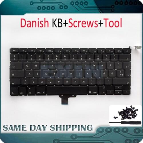 NEW Laptop A1278 Danish Denmark Keyboard for Apple Macbook Pro A1278 Danish DK Keyboard Replacement 2009-2012 Years