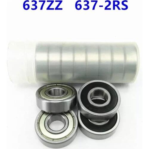 50pcs/lot 637ZZ 637-2RS shielded deep groove ball bearing 637Z 637RS 637 -2Z 7*26*9 miniature steel ball bearings 7x26x9 mm