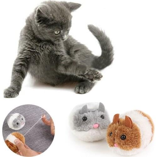 Cute Cat Mouse Toy Interactive Pet Moving Mice Feather Toy Plush Kitten Teasing Toy 1 pic Dog Playing Multicolor Cat Accessories