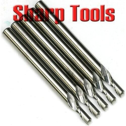 5pcs/lot Single Flute Spiral Tungsten Carbide Router Bit CNC End Mill Aluminium Cutter Set CNC Milling Bits Tools 3.175*2.5*6MM