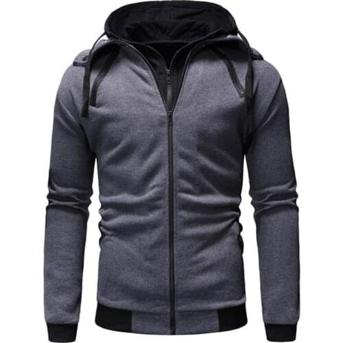 Autumn Winter Mens Hoodies Slim Hooded Sweatshirts Mens Casual Sportswear Streetwear Male Clothing