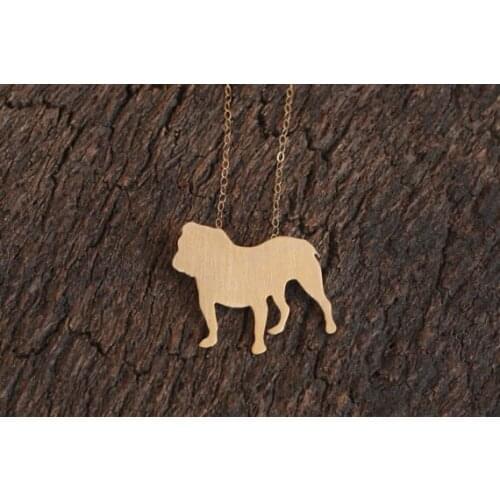 Trendy Personalized English Bulldog Necklace Gold Silver Color Animal Dog Jewelry Statement Necklace Cs Go Collares