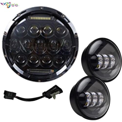 Universal Motorcycle Headlight DOT Approved headlight 7inch LED Headlight + 4.5 Aux Passing Light kit For Road Glide, Stre