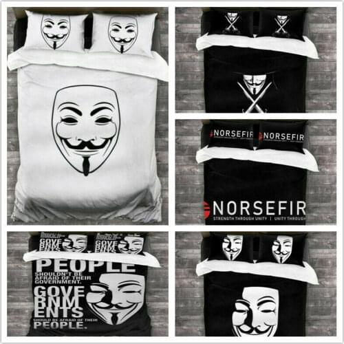 V for Vendetta Home Textile Pillow Case 3D Bed Linen Duvet Covers Comforter Bedding Sets Bed Set Home Decor Bedding