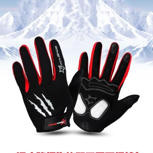ROCKBROS Cycling Gloves Autumn Winter Full Finger Long Finger Men Women Touch Screen Breathable Shockproof Mountain Bike Gloves