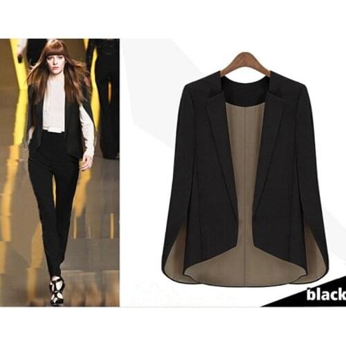 2017 Spring Unique Runway Style Cape Type Suit Jacket for Womens Workwear