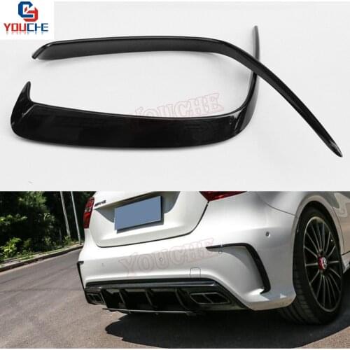 A45 Rear Bumper Canards For Mercedes W176 2013 - 2018 Sport Edition A45 AMG A180 A200 A250 A160 Rear Splitter