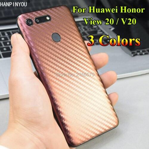 For Huawei Honor View 20 View20 / V20 6.4" 3D Gradient Carbon Fiber Rear Back Cover Decal Skin Phone Protective Sticker Film