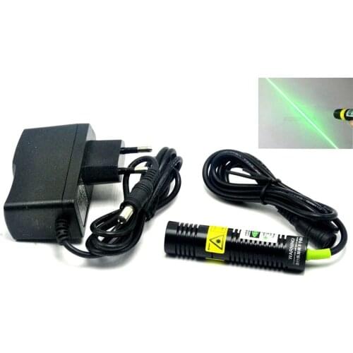 18x75mm 50mW 532nm Green Laser Diode Module Locator Line Unit w/ 5V Adapter & K9 Lens