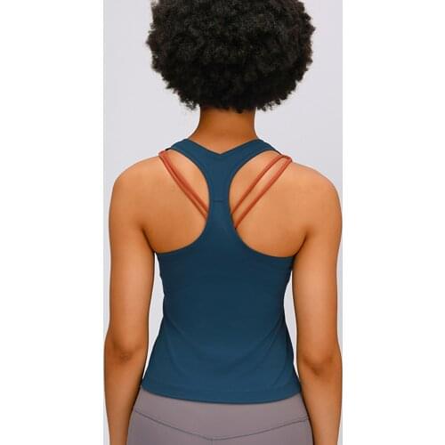 Stretch Tight Yoga Vest For Women Beauty Back Sexy Sport Shirt Workout Tops For Fitness Wear Solid Gym Running Clothes