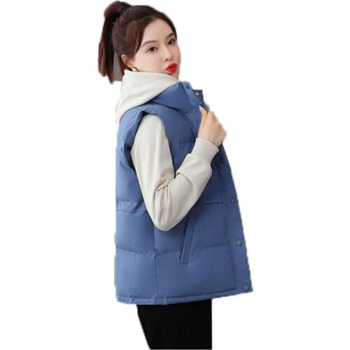 Vest Coat Women 2021 New Autumn Winter Khaki Red Green Plus Size Slim Korean Version Fashion Keep Warm Cotton Vest Jacket N1133