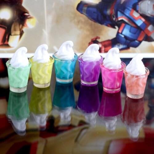 ZOCDOU 6 Pieces Simulation Food Play Ice Cream Cup Small Statue Little Figurine Crafts Figure Ornament Miniatures