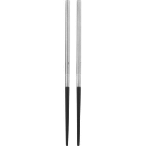 1 Pair Wood Stainless Steel Folding Chopsticks for Travel Outdoor Camping Picnic Foldable Retractable Chopsticks Tableware
