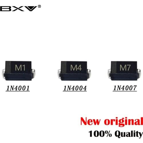 100PCS SMA Rectifier diode 1N4001 M1 1N4004 M4 1N4007 M7 FR107 RS1M FR207 RS2M HER108 US1M SF18 ES1J SF14 ES1D DO-214AC BXV