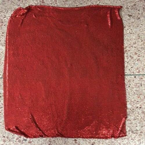 150x45cm Classic Red Metal Mesh Fabric Metallic cloth Metal Sequin Sequined Fabric Curtain Square DIY Fabric home decoration
