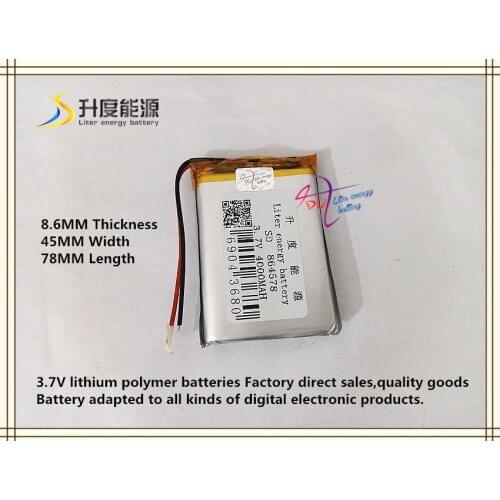 3.7V 4000mAH 864578 Polymer lithium ion / Li-ion battery for tablet pc power bank GPS mp4 MP3 VR DVR