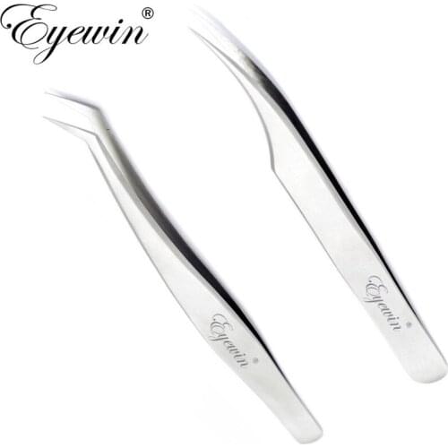 Eyewin Anti-static Straight Eyelash Extension Tweezers Industrial Precision Curved Straight Lash Makeup Tools Eyebrow Tweezers
