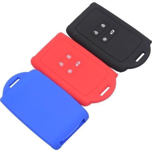 Bilchave 10pcs For Renault Koleos Kadjar Megan 2016-2017 Fob Remote Car Key Fob Case Silicone Cover 4Buttons Car-Styling Holder