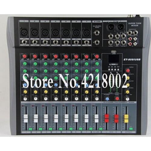 DJ Mixer 8 Channel Stage Audio Karaoke Mixing Console Mesa Sound Effect USB MP3